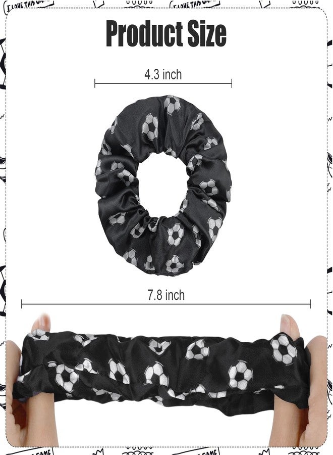 Jaarssho 20 Pieces Black White Soccer Pattern Hair Ties with Durable Elastic Design, Complete Set of Soccer Hair Accessories for Girls Women Sports Players Teams Coaches Practice Sessions Game Day Preparations - Image 2